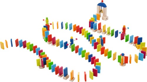 Domino rally bausteine - rally,